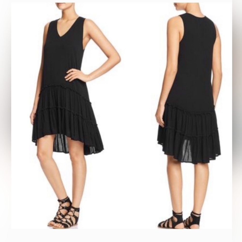 1771) Robert Michaels Black  Sleeveless Tiered - Ruffle Dress Size Small